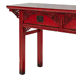 Деревянная консоль в китайском стиле с 2-мя ящиками с резным декором красная Yan Chinese Console Table варинант исполнения - 4 | Loft Concept в Липецке