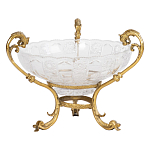 Чаша из прозрачного рельефного стекла на бронзовой подставке Eden Garden варинант исполнения - 1 | Loft Concept в Липецке