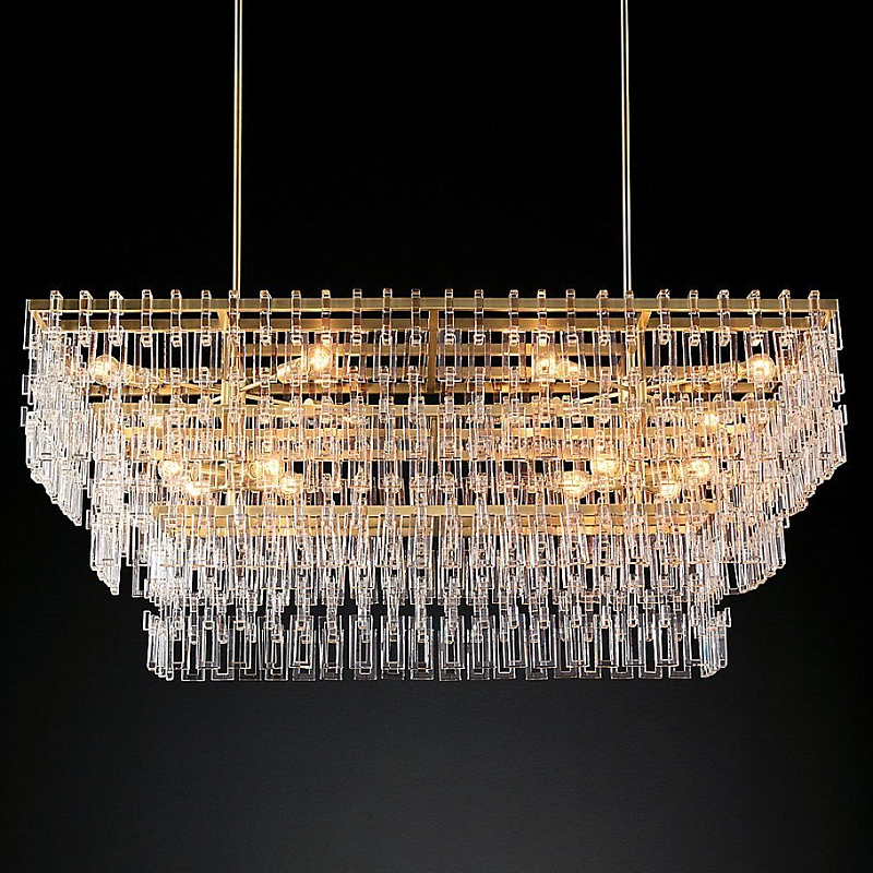 Люстра Marignan Linear Chandelier Прозрачное Стекло Золотой Люстра Marignan Linear Chandelier Прозрачное Стекло Золотой в Липецке | Loft Concept