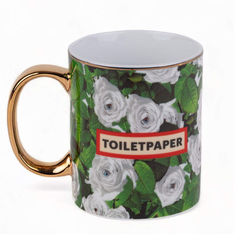 Кружка Seletti Roses Белый Золотой Зеленый в Липецке | Loft Concept 