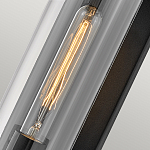 Настенный фонарь в индустриальном стиле с вытянутым цилиндрическим плафоном из прозрачного стекла и черным корпусом Hinkley варинант исполнения - 1 | Loft Concept в Липецке