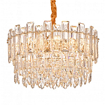 Круглая люстра с хрустальными подвесками на золотистом каркасе Gorgeous Crystal Light варинант исполнения - 3 | Loft Concept в Липецке