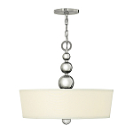 Люстра подвесная с белым тканевым цилиндрическим абажуром и декоративными шарами Hinkley варинант исполнения - 2 | Loft Concept в Липецке