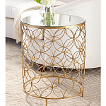 Приставной стол золотой с зеркальной столешницей Golden Symphony варинант исполнения - 2 | Loft Concept в Липецке