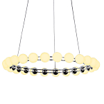 Люстра светодиодная кольцевая с круглыми плафонами белого цвета PEARLS Suspension 48 варинант исполнения - 1 | Loft Concept в Липецке