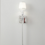 Бра с белым текстильным абажуром и хрустальными подвесками с декоративной кисточкой Lustre Reverie варинант исполнения - 6 | Loft Concept в Липецке