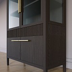 Витрина Primo со стеклянными фасадами и буфетом шпон Темный орех варинант исполнения - 7 | Loft Concept в Липецке