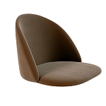 Барный стул со спинкой на 4-х деревянных ножках Коричневый Велюр Vendramin Chair  варинант исполнения - 2 | Loft Concept в Липецке