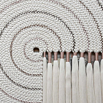 Художественный Гобелен Макраме White Disk Harmony варинант исполнения - 1 | Loft Concept в Липецке