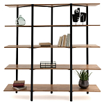 Стеллаж из массива дуба и стали Robson Rack Industrisal Metal Rust варинант исполнения - 3 | Loft Concept в Липецке