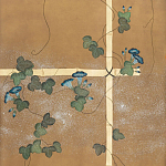 Обои ручная роспись Morning Glory Original colourway on gold metallic silk варинант исполнения - 1 | Loft Concept в Липецке