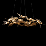 Люстра подвесная с прозрачными стеклянными птичками на ветвях Диаметр 100 см Serip Voa варинант исполнения - 7 | Loft Concept в Липецке