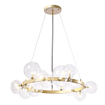 Люстра круглая подвесная с 15-ю прозрачными шарообразными плафонами из стекла Iona chandelier варинант исполнения - 1 | Loft Concept в Липецке