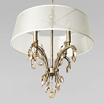 Люстра подвесная круглая с тканевым полупрозрачным абажуром и подвесками 4 лампы Gilded Elegance варинант исполнения - 4 | Loft Concept в Липецке