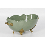 Чаша зеленого цвета из фарфора с волнообразным краем Eden Garden porcelain and bronze варинант исполнения - 1 | Loft Concept в Липецке