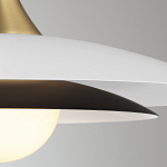 Подвесной светильник с плафоном в форме плоского купола и белой шарообразной лампой Eurofase варинант исполнения - 10 | Loft Concept в Липецке