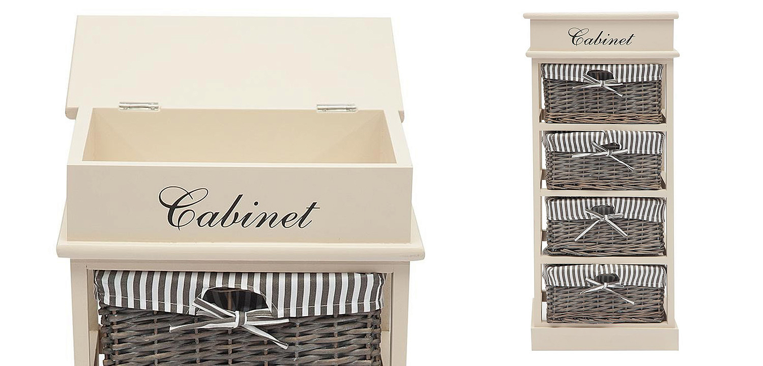 Тумба с 4 корзинами Provence Butter White 4 Boxes - Loft-Concept в Липецке