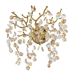 Бра золотого цвета с ветвями и прозрачными хрустальнымих подвесками Droplet Chandelier варинант исполнения - 1 | Loft Concept в Липецке