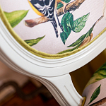 Стул светло-серый из натурального бука с изображением птиц и цветов Blooming Birds варинант исполнения - 4 | Loft Concept в Липецке