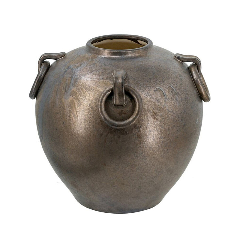 Ваза в виде старинного сосуда с кольцевыми ручками Warm Vessel Темная бронза в Липецке | Loft Concept 
