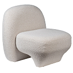 Кресло без подлокотников с обивкой из белой ткани букле Pacification варинант исполнения - 1 | Loft Concept в Липецке