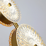  Подвесной светильник с плафонами из рельефного стекла Peony Glass Bronze Two варинант исполнения - 4 | Loft Concept в Липецке