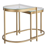 Комплект из 2-х приставных столиков на металлическом основании цвета латунь Ambassador варинант исполнения - 1 | Loft Concept в Липецке