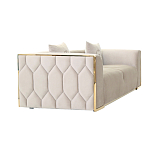 Диван двухместный  бежевый с золотым каркасом Bertrude варинант исполнения - 1 | Loft Concept в Липецке