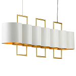 Люстра прямоугольная с белыми цилиндрическими абажурами White Ribbon варинант исполнения - 6 | Loft Concept в Липецке
