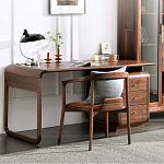 Стол рабочий округлой формы с 3-мя ящиками  Working Moonnut Table варинант исполнения - 8 | Loft Concept в Липецке