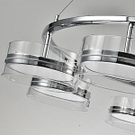 Люстра светодиодная с 8-ю прозрачными плафонами цилиндрической формы из акрила и стекла с пультом для регулировки света Glass Lamp Chromium варинант исполнения - 3 | Loft Concept в Липецке