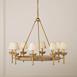 Люстра из кованого железа с отделкой плетеной веревкой и сусальным золотом Parisian Style варинант исполнения - 4 | Loft Concept в Липецке