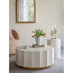 Стол кофейный с отделкой раковинами устриц Coastal Charm варинант исполнения - 4 | Loft Concept в Липецке