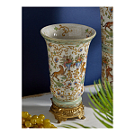 Ваза из фарфора на бронзовом основании Turquoise Blooming Garden варинант исполнения - 5 | Loft Concept в Липецке