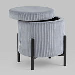 Серо-голубой пуф на черных ножках SANJAY варинант исполнения - 2 | Loft Concept в Липецке