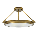 Потолочный светильник цвета латунь с плоским круглым плафоном Hinkley варинант исполнения - 1 | Loft Concept в Липецке