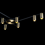 Потолочный светильник с 10-ю цилиндрическими плафонами цвета латунь TRIBES CHANDELIER варинант исполнения - 5 | Loft Concept в Липецке