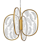 Люстра с гравировкой на акриловых плафонах Gravyura Bronze D 50 см варинант исполнения - 1 | Loft Concept в Липецке