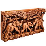 Панно из дерева слоны Panel With Animals варинант исполнения - 2 | Loft Concept в Липецке