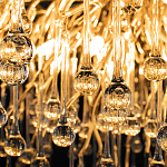 Люстра подвесная с прозрачными стеклянными подвесками в форме капель Диаметр 80 см Droplet Chandelier варинант исполнения - 17 | Loft Concept в Липецке