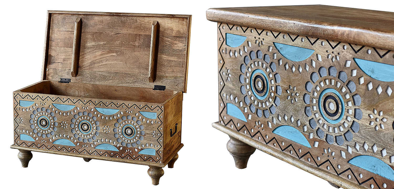 Сундук резной Mitra Carved Wood Chest Сундук резной Mitra Carved Wood Chest - Loft-Concept в Липецке