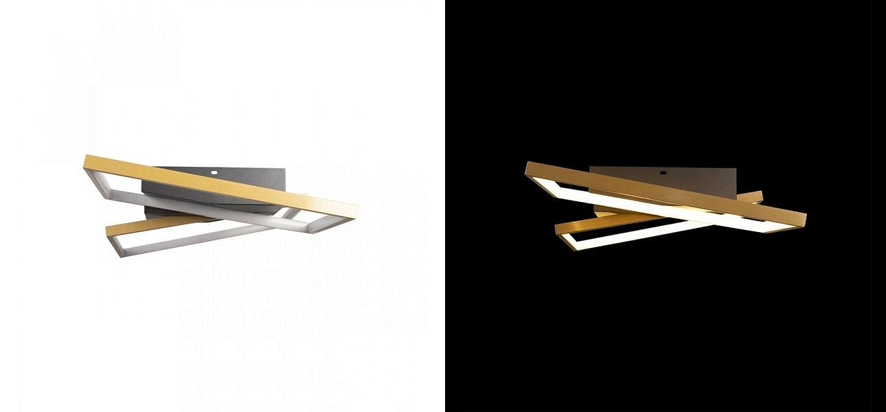 Потолочный светильник Black square and rectangle Gold Потолочный светильник Black square and rectangle Gold - Loft-Concept в Липецке