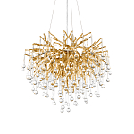 Люстра подвесная с прозрачными стеклянными подвесками в форме капель Диаметр 60 см Droplet Chandelier варинант исполнения - 8 | Loft Concept в Липецке