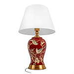 Настольная лампа бордовая с изображением птиц Slip Away варинант исполнения - 3 | Loft Concept в Липецке