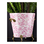 Кашпо из белого фарфора с розовым цветочным орнаментом Eden Garden варинант исполнения - 5 | Loft Concept в Липецке