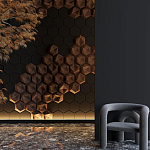 Гипсовая 3D панель с принтографией PM-41 варинант исполнения - 5 | Loft Concept в Липецке