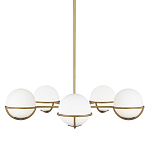 Люстра с 5-ю белыми шарообразными плафонами в сферические каркасах Feiss варинант исполнения - 1 | Loft Concept в Липецке