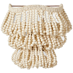 Настенный светильник с подвесками из деревянных бусин молочного цвета Wooden Beads Wall Lamp варинант исполнения - 1 | Loft Concept в Липецке