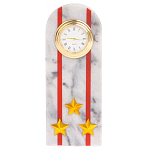 Часы погон МВД подарочные настольные из натурального камня Мрамор Military Clock варинант исполнения - 7 | Loft Concept в Липецке