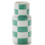 Ваза из фаянса Brighter than the Stars с шахматным принтом бирюзового цвета  варинант исполнения - 1 | Loft Concept в Липецке